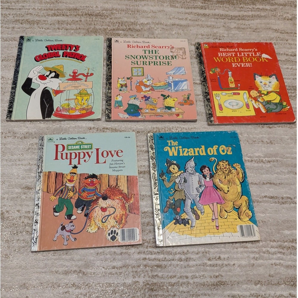 Little Golden Books Disney Lot Wizard of Oz Tweety Richard Scarry Junk Journal
